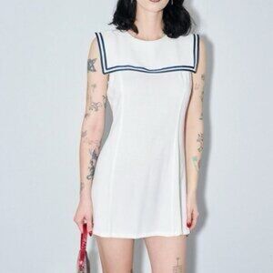 Fashion Brand Company White Linen Sailor Dress Small
